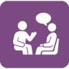 Individual Therapy Icon Person sitting across from therapist in session