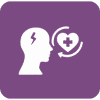 Trauma and PTSD recovery person's head showing health heart to get healthy in therapy