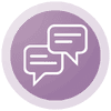 Communication Icon with two speech bubbles