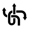 Different Paths icon arrows going in different directions