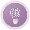 Light bulb icon, light bulb with brain inside