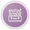 Mental Health Toolbox Icon showing toolbox with tools and hearts and stars