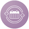 Practice Icon showing calendar and repeat symbol
