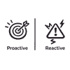 Proactive vs Reactive icon