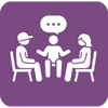 Teens & Young Adult Therapy icon Teen and Young adult speaking to therapist